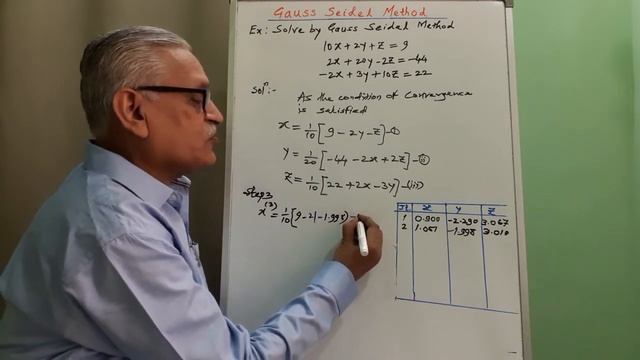 Solve by Gauss Seidel Method10x+2y+z=9, 2x+20y-2z=-44, -2x+3y+10z=22 смотреть онлайн