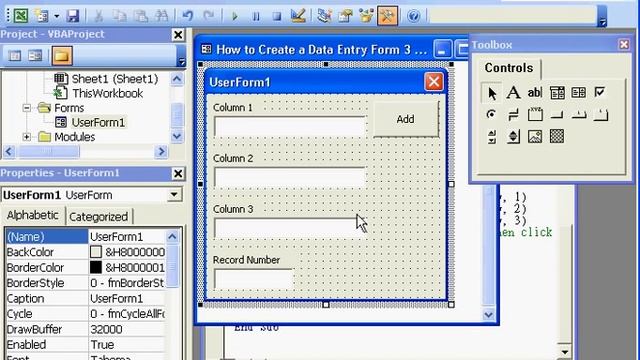 Excel Solution - How to Create a Data Entry Form 3 - Amend Record.avi смотреть онлайн