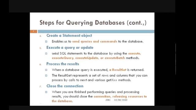 JDBC for Java-Based Applications смотреть онлайн