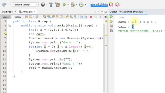 Java 49 - Searching Array Java - Tutorial Java Netbeans Indonesia смотреть онлайн