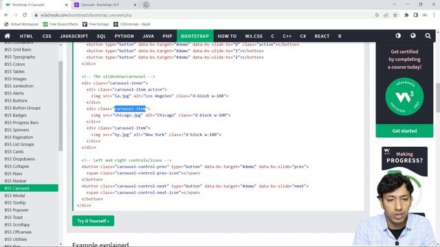 Bootstrap 5 tutorial for beginners in Hindi || Carousel in Bootstrap (Part-13) смотреть онлайн