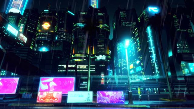 Cyberpunk Edgerunners Ambience - Rain ASMR - D A V I D & L U C Y смотреть онлайн
