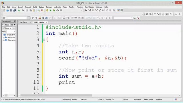 URI Online Judge 1001 Solution in C - URI Extremely Basic Solution in C смотреть онлайн