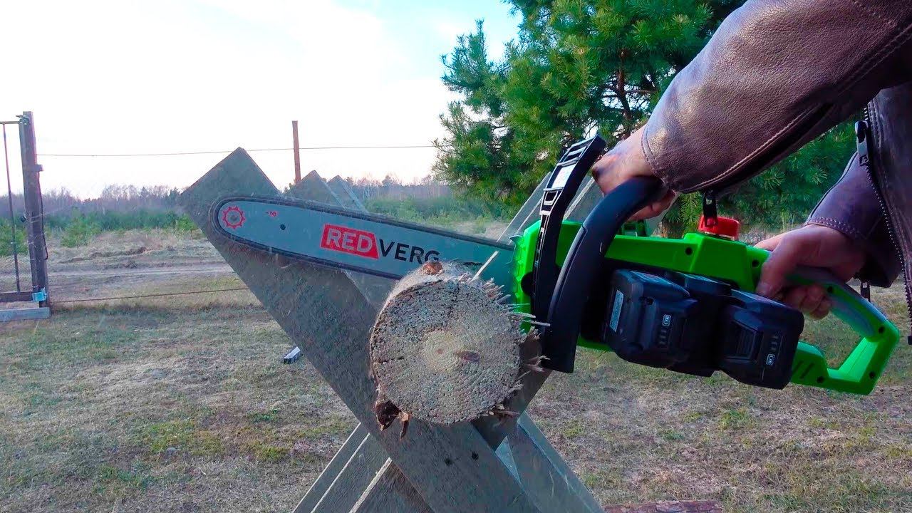 Аккумуляторная цепная пила с бесщеточным двигателем REDVERG RD-C36BL/U смотреть онлайн