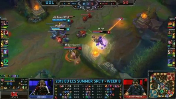 Unicorns of Love vs SK Gaming - League Of Legends W8D1 EU LCS Summer 2015
