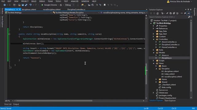Asp.NET - MVC - [#Criando Nova Disciplina 3] - Parte 18