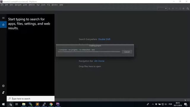 Install laravel with composer + PhpStorm смотреть онлайн