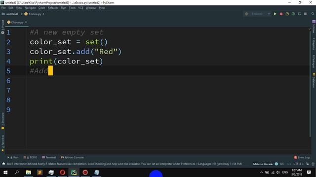 How to add members in a set in Python смотреть онлайн