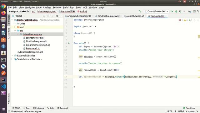 Kotlin Program to remove all occurrences of a character in a string in Kotlin? смотреть онлайн
