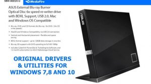 ASUS EXTERNAL DVD BLU-RAY Writer 6X SBW-06D2X-U / Drivers  for Windows