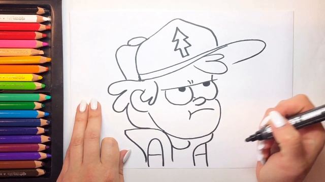 Гравити фолз. Диппер Пайнс, раскраска. Как нарисовать Диппера? смотреть онлайн