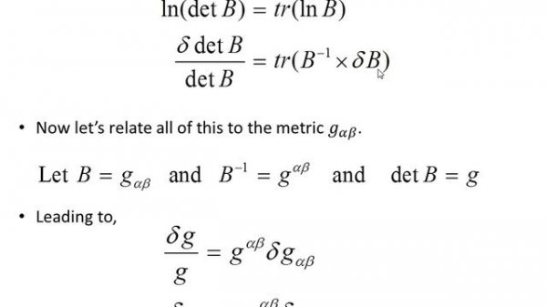 Variation of the metric determinant