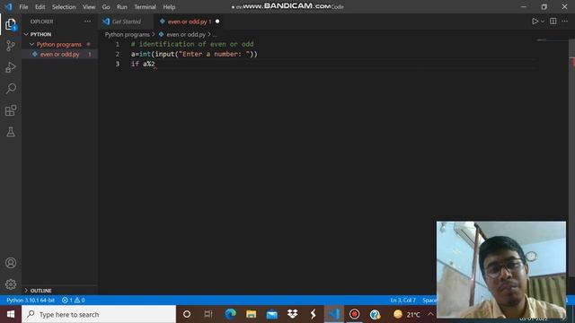 Python Program to determine whether the given number is even or odd смотреть онлайн