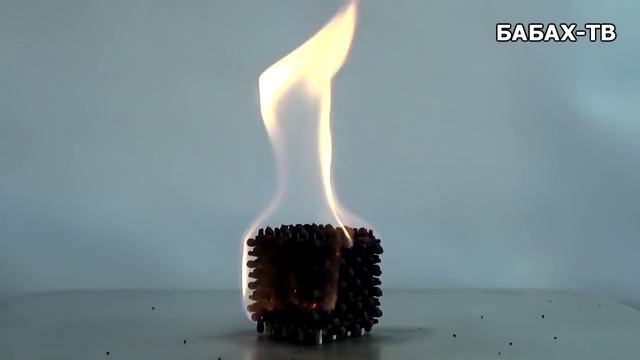 Горящий куб из спичек (Burning match cube) смотреть онлайн