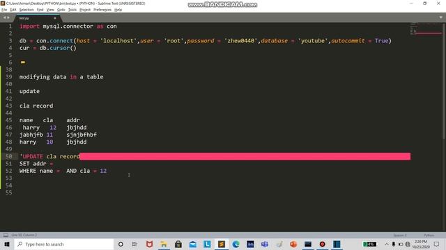 MYSQL AND MYSQL CONNECTOR 7 | Functionality and Usage of ALTER TABLE command and UPDATE command смотреть онлайн