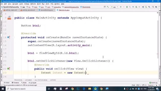 How to Make a Button Open a New Activity | Android App Development for beginners 2020 video#08 смотреть онлайн