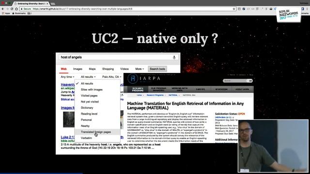 Berlin Buzzwords 2017: Tommaso Teofili, Suneel Marthi - Diversity: searching over multiple language смотреть онлайн