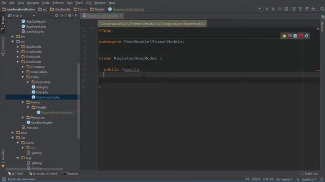 Регистрация пользователя - модель – ч1 Symfony 3 (UserBundle #9) смотреть онлайн