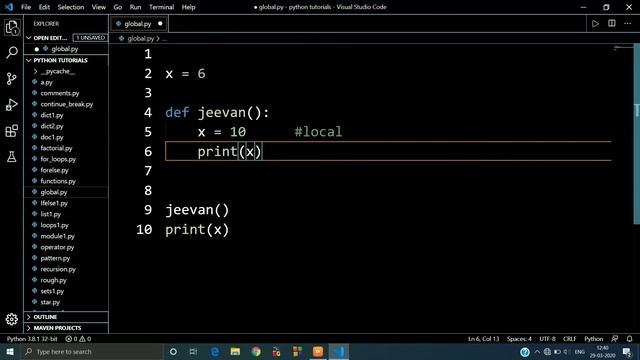 Local and Global variables in Python #33 |Scope| Python Tutorials for Beginners | || Jeevan Upreti смотреть онлайн