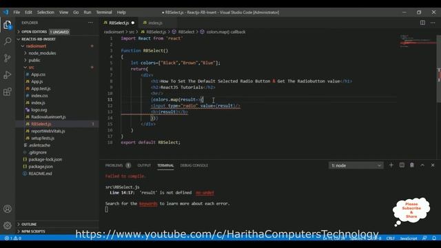 Reactjs Default Radio Button Checked Value Display jsx Component смотреть онлайн