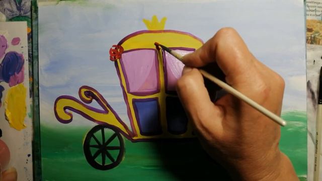 Как нарисовать сказочную карету. смотреть онлайн