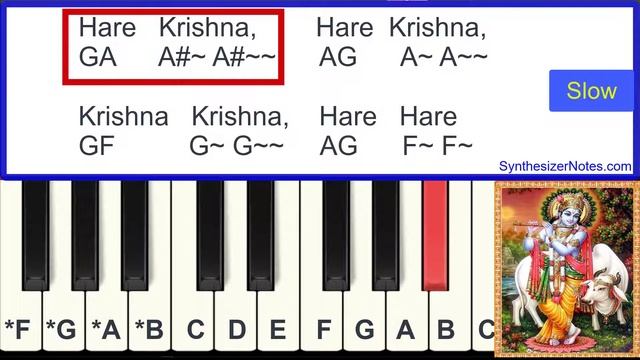 Hare Krishna Mantra (Dhun) - Piano Tutorial With Notes