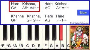 Hare Krishna Mantra (Dhun) - Piano Tutorial with Notes