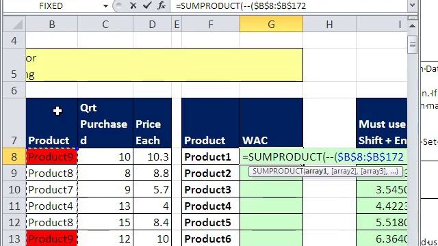 Excel Magic Trick 476: SUMPRODUCT Function for Weighted Average Cost From Transaction Data смотреть онлайн