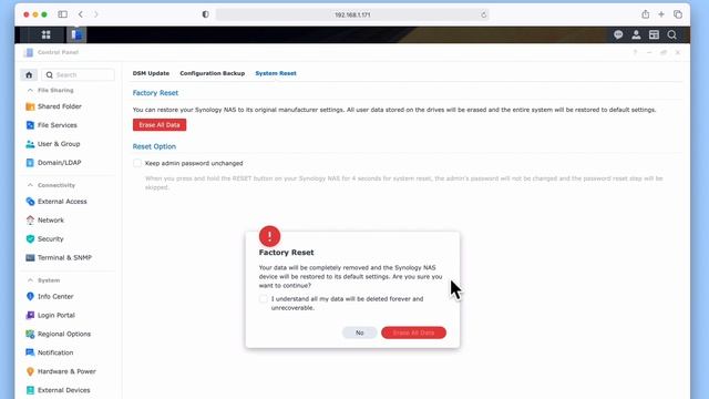 How to factory reset your Synology NAS (DSM 7) смотреть онлайн