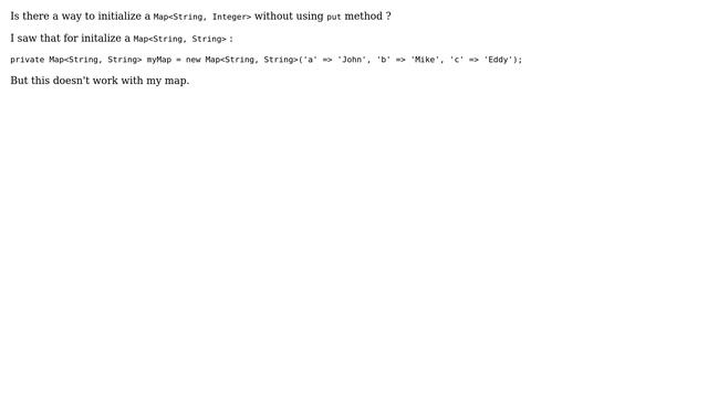 Salesforce: Initialize Map＜String, Integer＞ смотреть онлайн