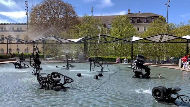 Tinguely-Brunnen (Tinguely Fountain) In Basel, Switzerland