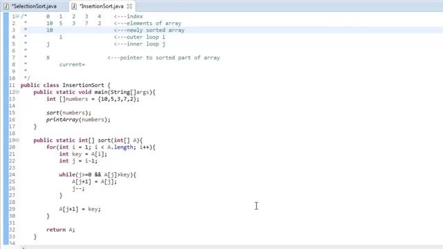 Java Algorithm - Insertion Sort смотреть онлайн