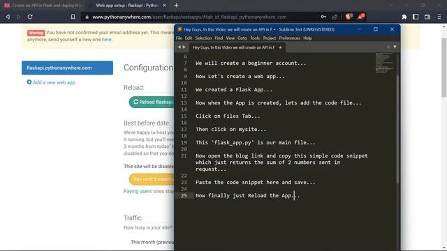Easiest Step-By-Step Guide To Create an API in Flask and Deploy it Online on pythonanywhere смотреть онлайн