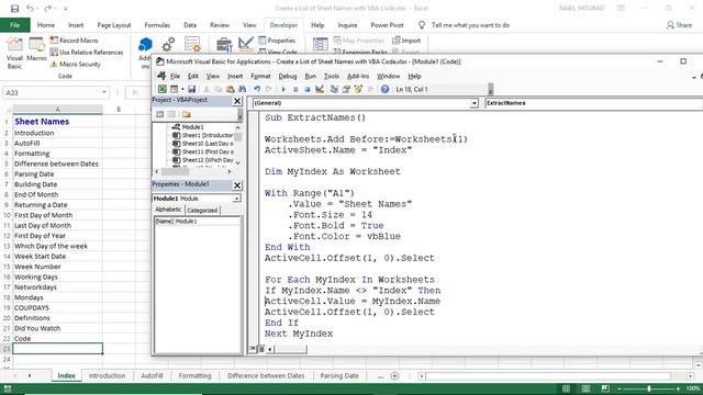 Simple VBA Code To Create A List Of All Sheet Names - With 2 Ways Navigation