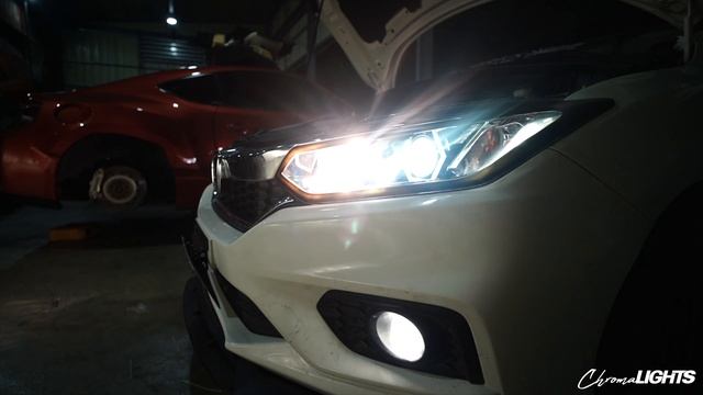 HONDA CITY GM6 - HEADLIGHT RETROFIT by Chroma Lights ( Hex Halo, Devil Eyes, 6 High-beam!) смотреть онлайн