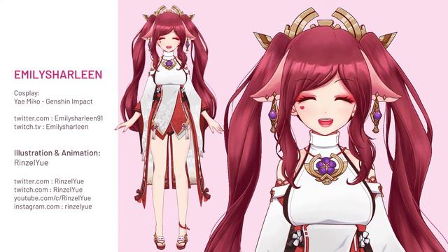 Vtuber : Emilysharleen - Yae Miko Cosplay смотреть онлайн