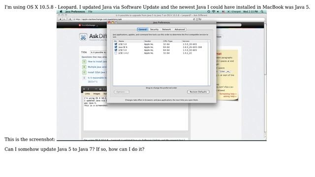 Apple: Is it possible to upgrade from Java 5 to Java 7 on OS X 10.5.8 - Leopard? смотреть онлайн