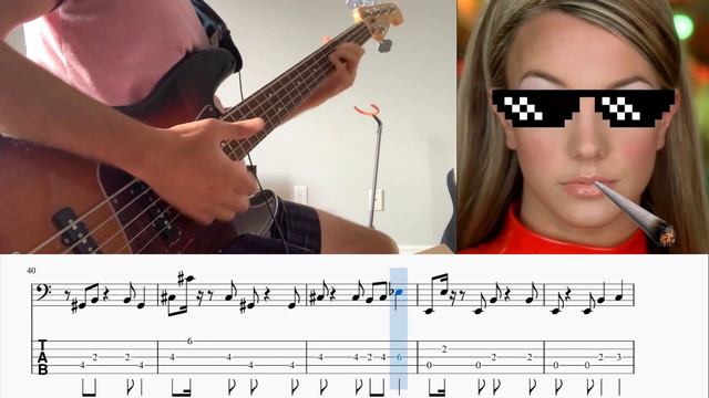 Oops I did it Again - Britney Spears (Bass Cover + Tabs) смотреть онлайн