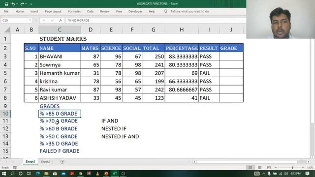 EXCEL IN TELUGU PART 18 - FINDING GRADE смотреть онлайн
