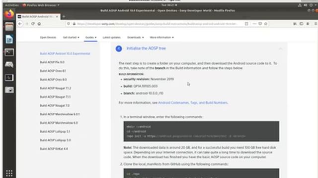 Sony Open Devices Project: Setup and sync AOSP/SODP 10 смотреть онлайн