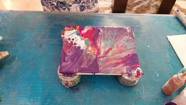 #17, Акриловая заливка. Техника с феном.Fluid Art.Жидкий акрил. смотреть онлайн