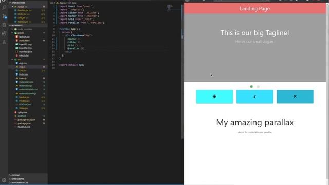 Materialize Parallax React Tutorial смотреть онлайн