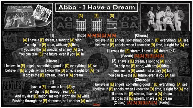 Abba - I Have a Dream [V1] [Jam Track] [Guitar chords & lyrics] in [A] смотреть онлайн