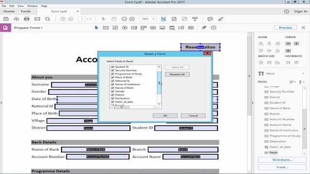 How to Create Reset Button into fillable pdf form using Adobe Acrobat Pro смотреть онлайн