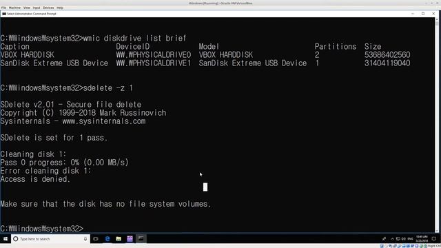 How to zero out a storage disk using SDELETE in Windows смотреть онлайн