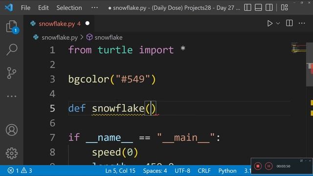 Python projects 28 Day 27 snowflake graphical program смотреть онлайн