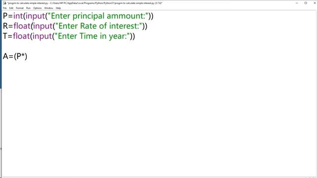 Python Program to Calculate Simple Interest смотреть онлайн