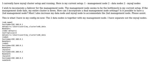 Dual management node for mysql clustering смотреть онлайн