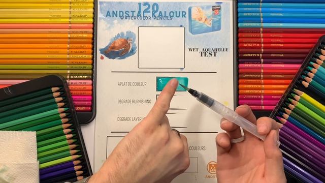 KALOUR 120 watercolor pencils - TEST et présentation - ANDSTAL смотреть онлайн