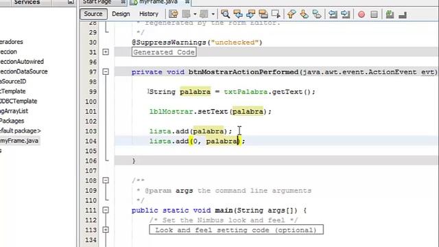 Ejemplo Básico Java Swing + ArrayList + String смотреть онлайн
